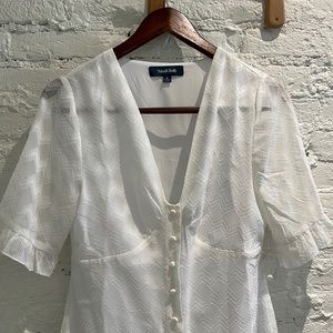 NWOT white button up Modcloth dress